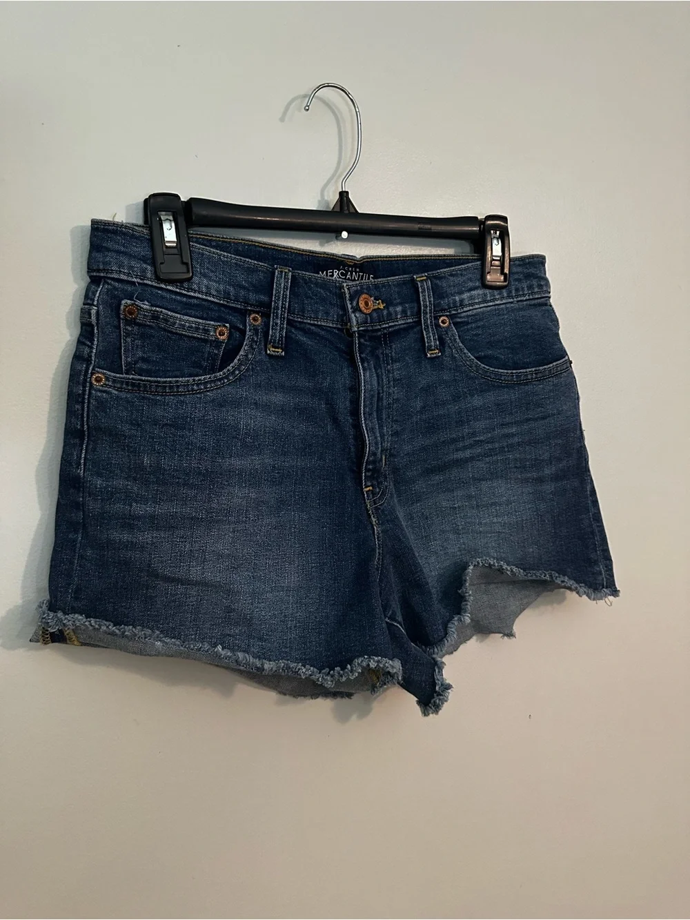 NWT J.Crew Mercantile Women's Highest-Rise Cutoff Denim Boy Shorts Size 27